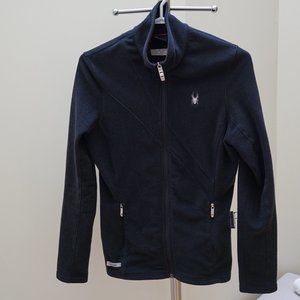 Ladies Black Spyder Fleece Zippered Jacket